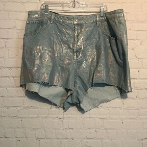 Wild Fable Women's Metallic Denim Shorts, Size 20